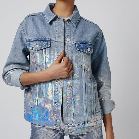 metallic jean jacket